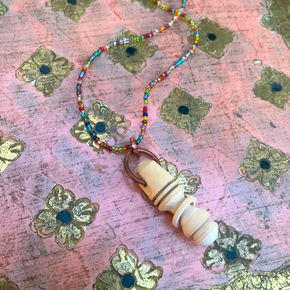 Wooden pendant necklace